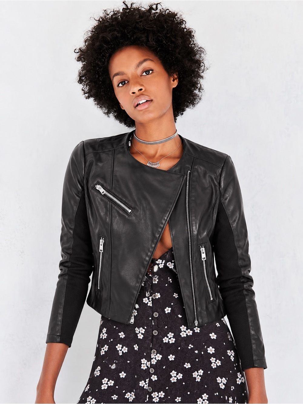 Blank NYC Black Faux Leather Moto Jacket